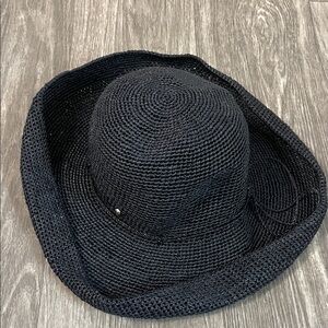 Helen Kaminski Black Woven Hat